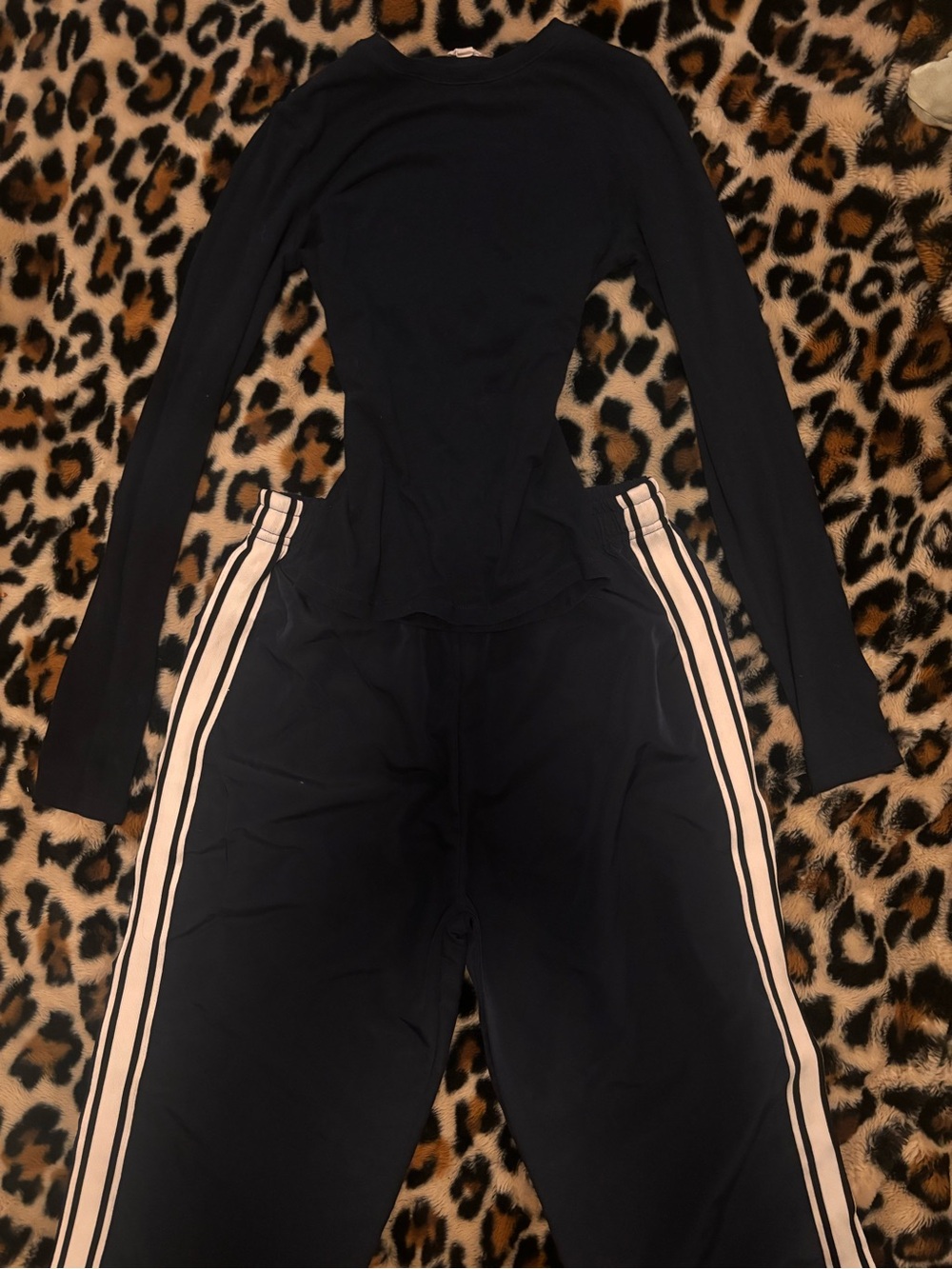Navy Blue Track Pants With Matching Garage Long Sleeve